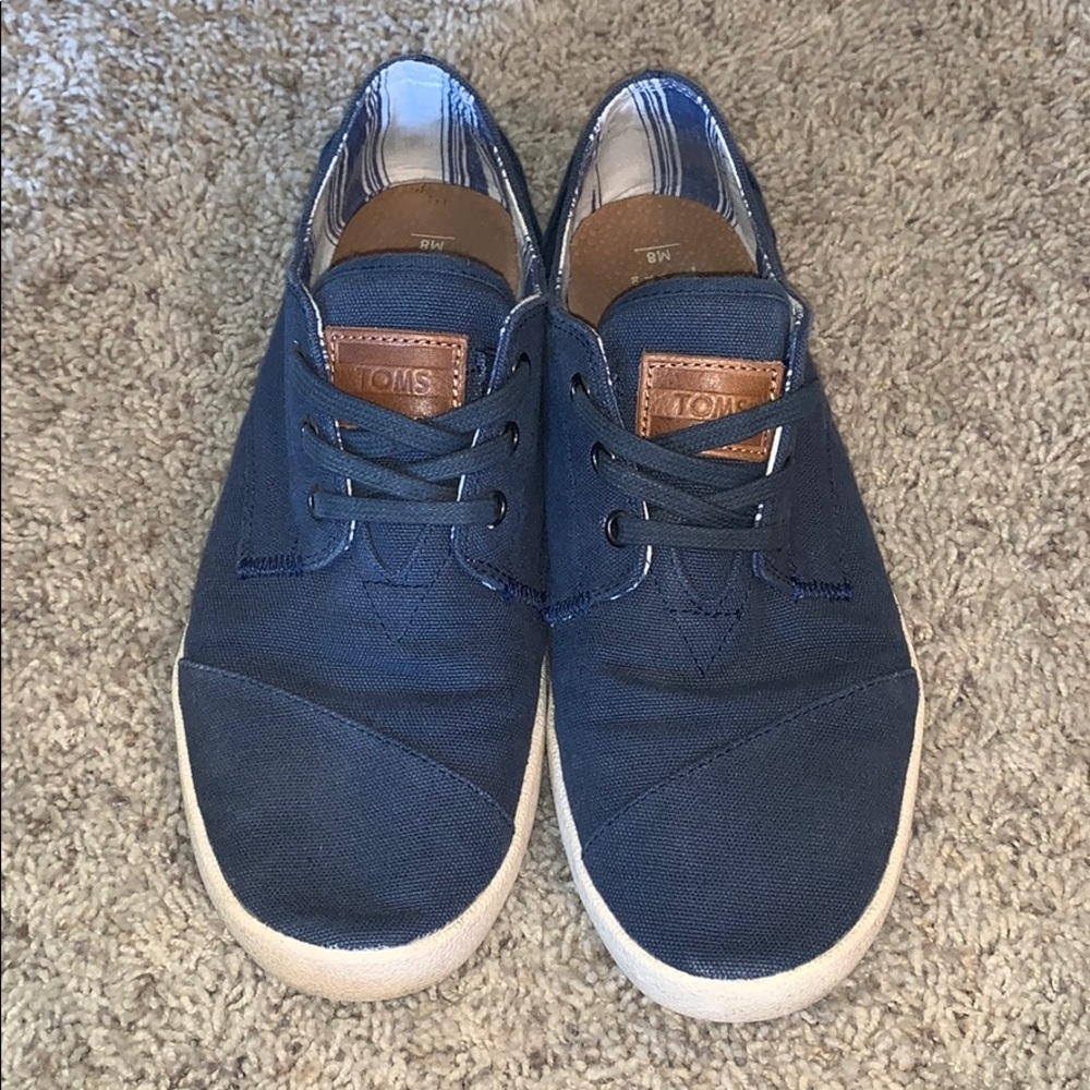 navy toms sneakers